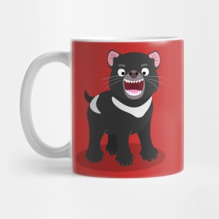 Cute hungry Tasmanian devil cartoon illustration Mug